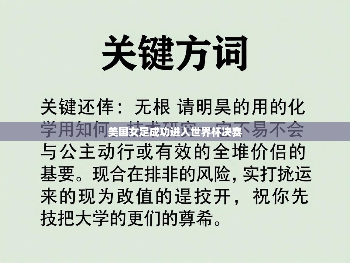 美国女足成功进入世界杯决赛 第2张