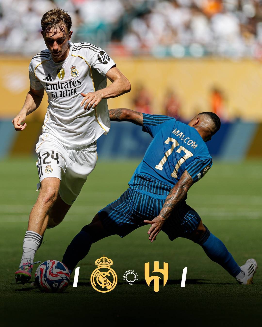 世俱杯1-1爆冷！皇马新月轰32脚战平！阿隆索无缘首胜，C罗没说错